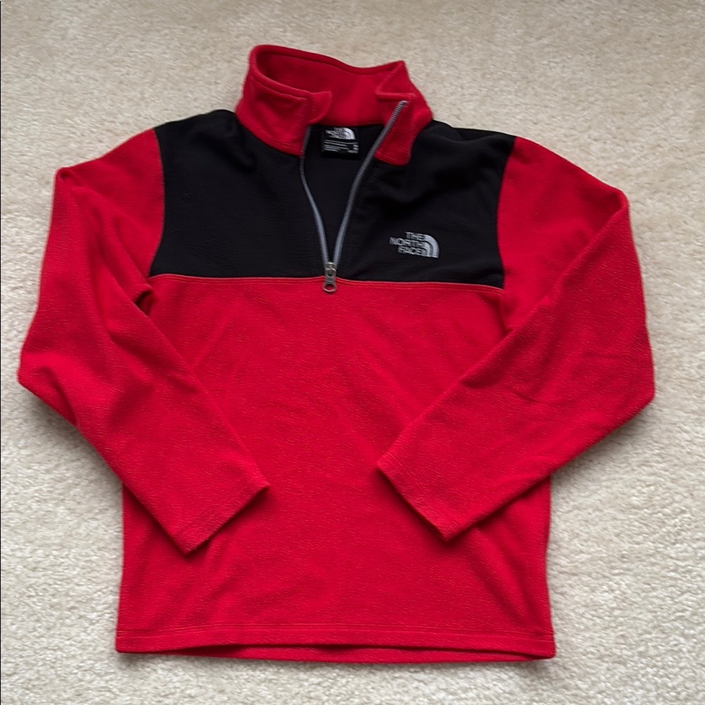 The North Face Red and Black Fleece Pullover